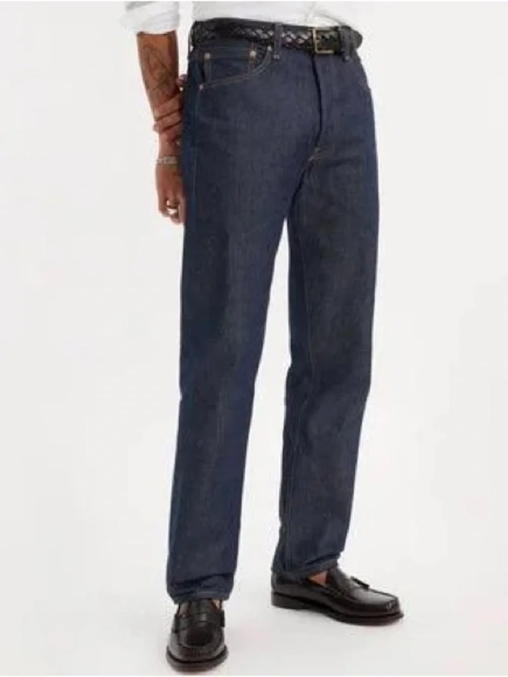 Levi's 501 Original Jeans Mens 34x32 Indigo Blue NEW Shrink-to-Fit Button Fly